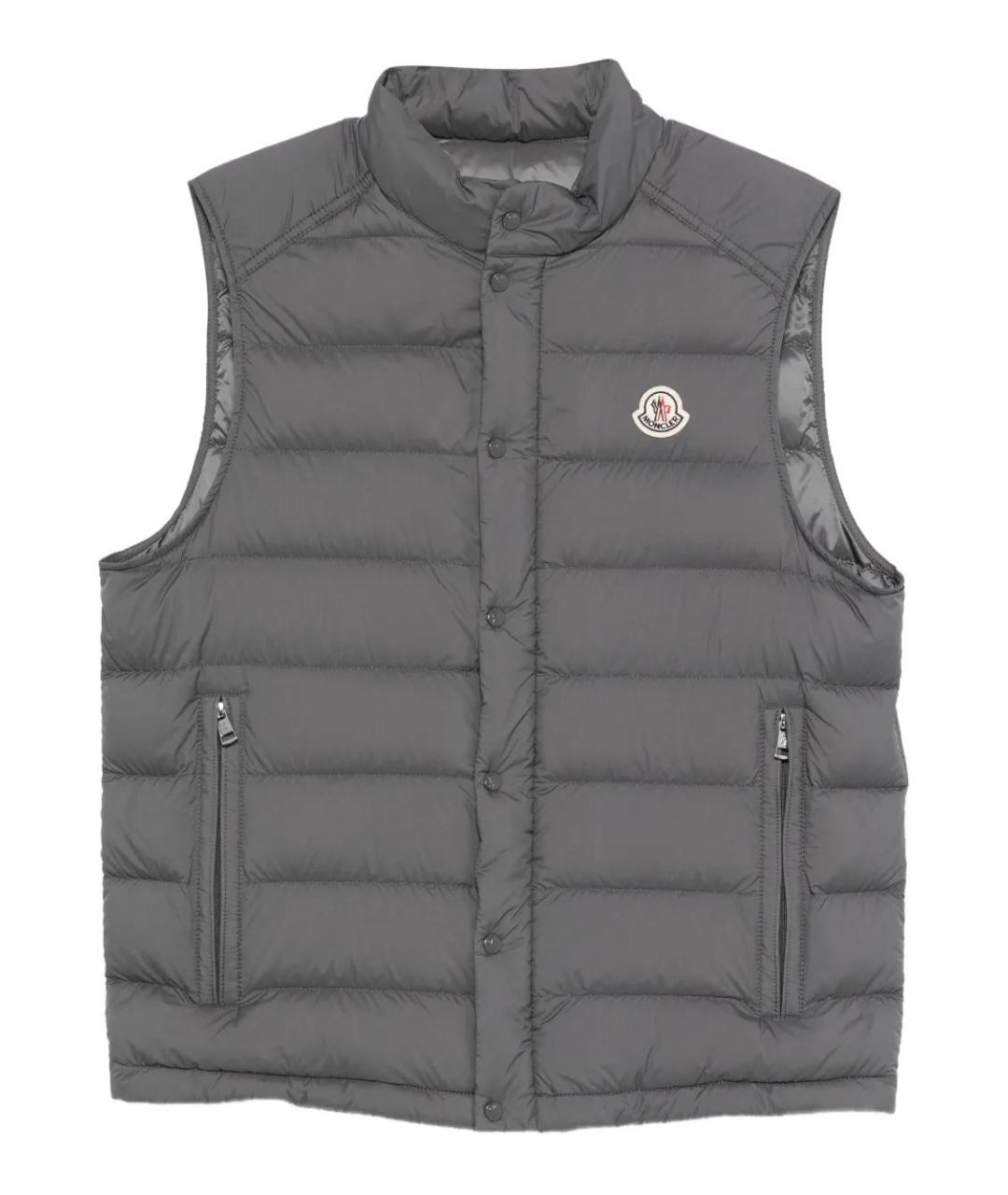 MONCLER Серый полиамидовый жилет, фото 1