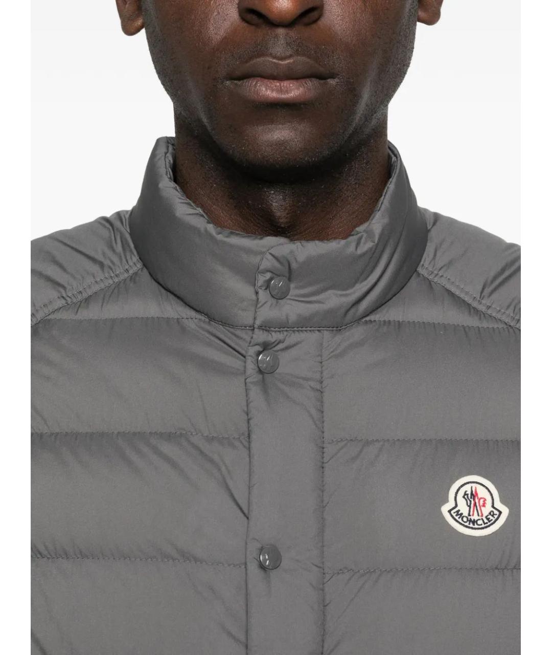 MONCLER Серый полиамидовый жилет, фото 5