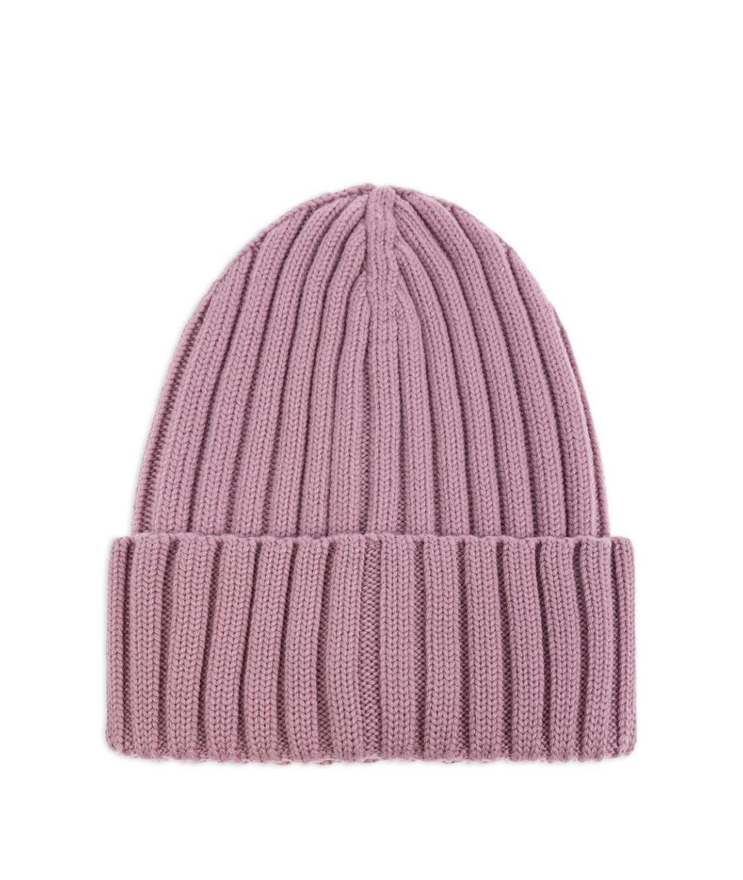 MONCLER Розовая шерстяная шапка, фото 2