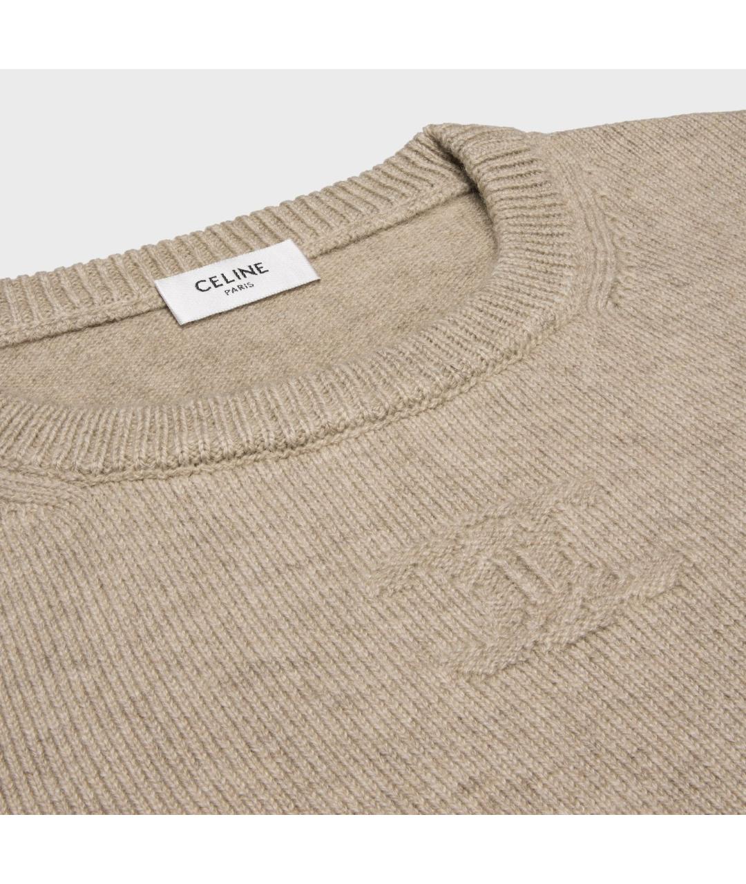 CELINE Бежевый кашемировый джемпер / свитер, фото 3