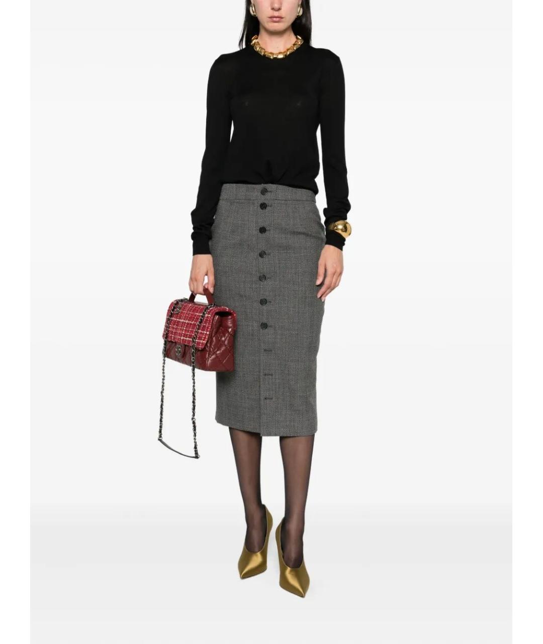 SAINT LAURENT Черный кашемировый джемпер / свитер, фото 2