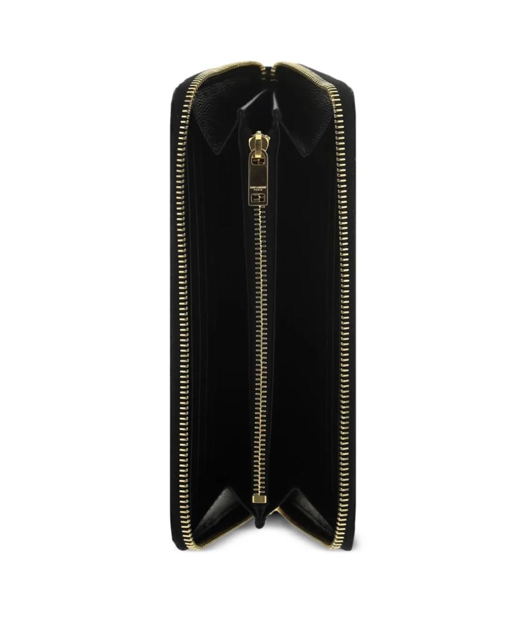 SAINT LAURENT Черный кожаный кошелек, фото 3
