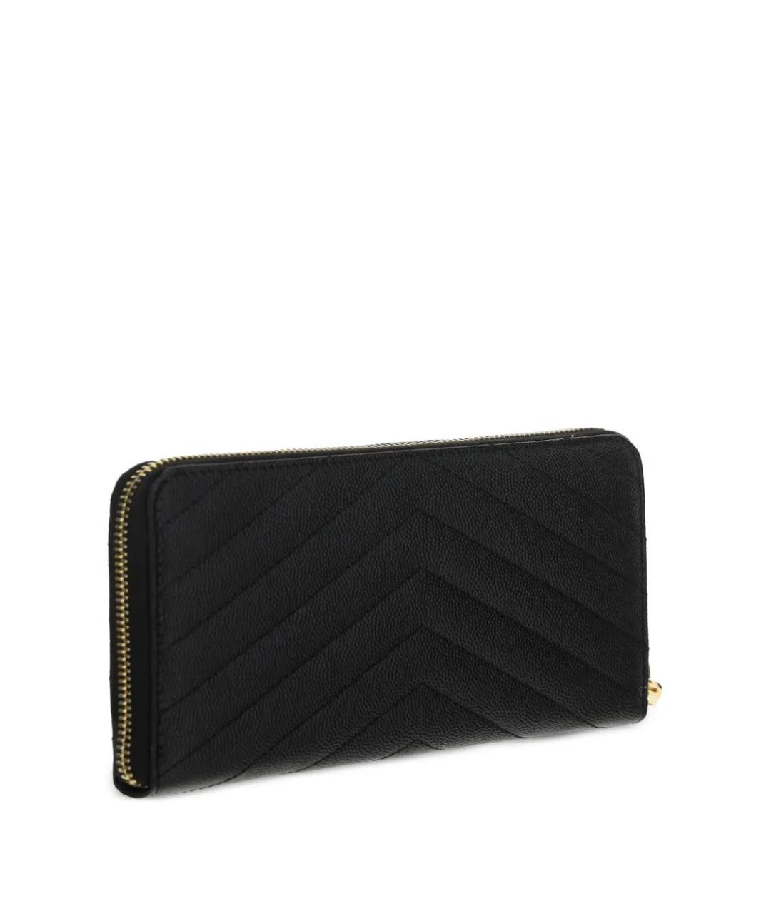 SAINT LAURENT Черный кожаный кошелек, фото 2