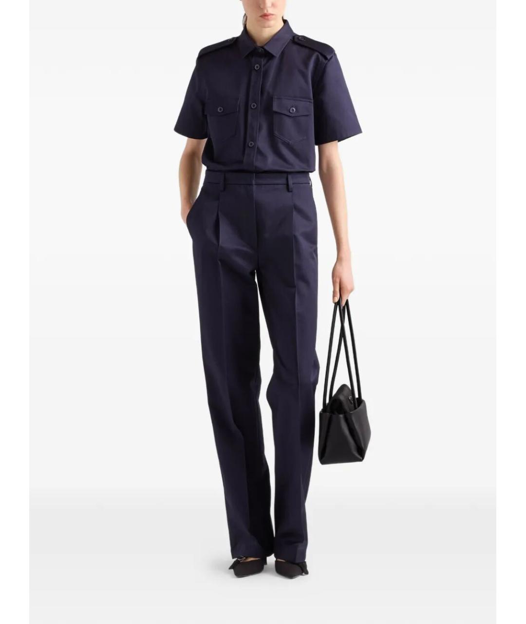 PRADA Темно-синяя хлопковая рубашка, фото 2