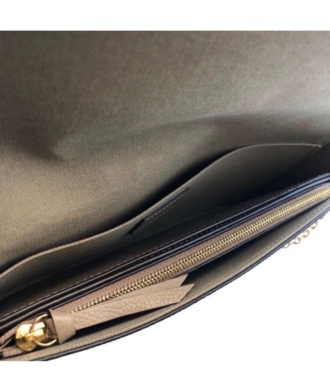 LOUIS VUITTON Бежевая кожаная сумка через плечо, фото 3