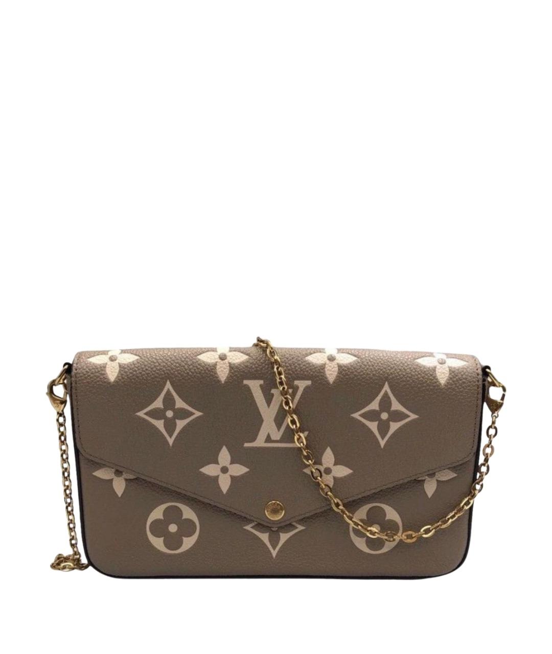 LOUIS VUITTON Бежевая кожаная сумка через плечо, фото 1