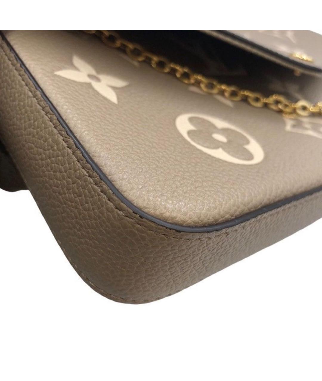 LOUIS VUITTON Бежевая кожаная сумка через плечо, фото 6