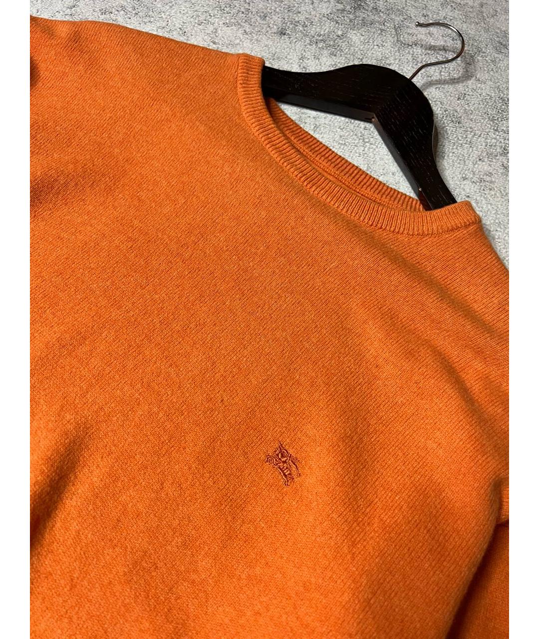 BURBERRY Оранжевый шерстяной джемпер / свитер, фото 3