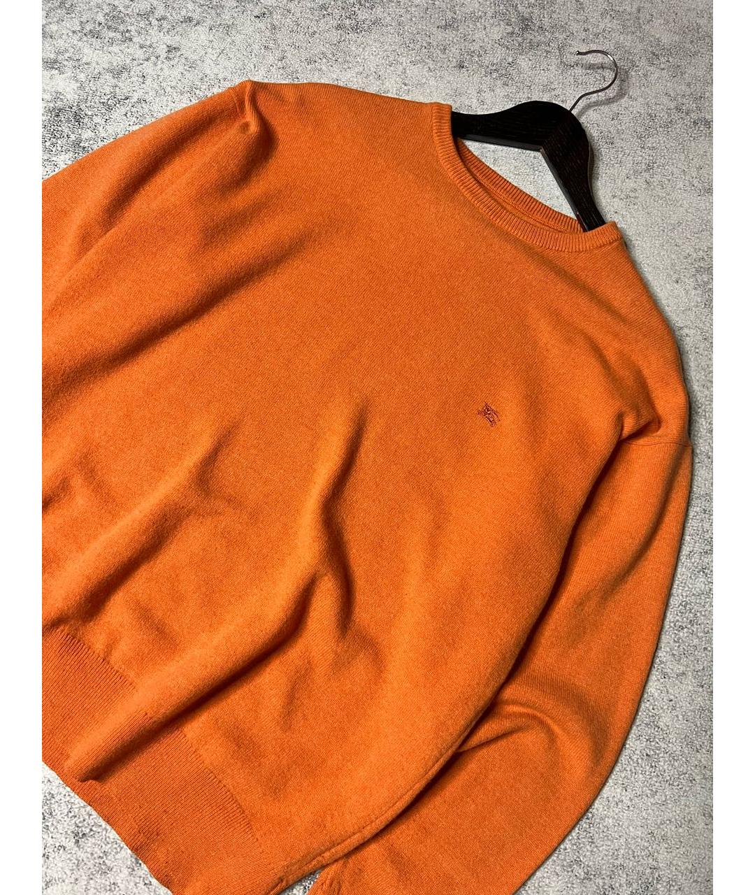 BURBERRY Оранжевый шерстяной джемпер / свитер, фото 2