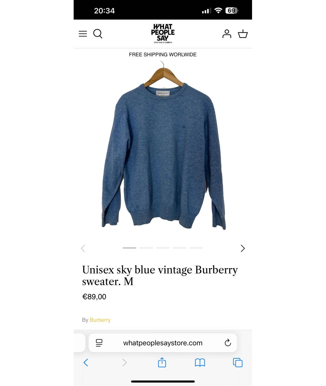 BURBERRY Оранжевый шерстяной джемпер / свитер, фото 5