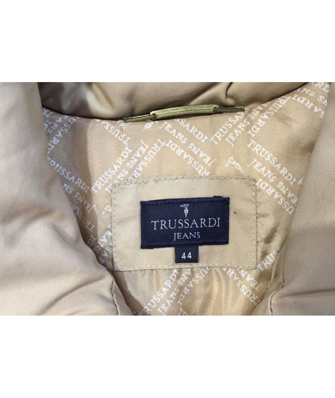TRUSSARDI Бежевый хлопковый пуховик, фото 5