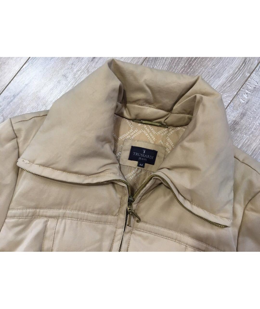 TRUSSARDI Бежевый хлопковый пуховик, фото 4