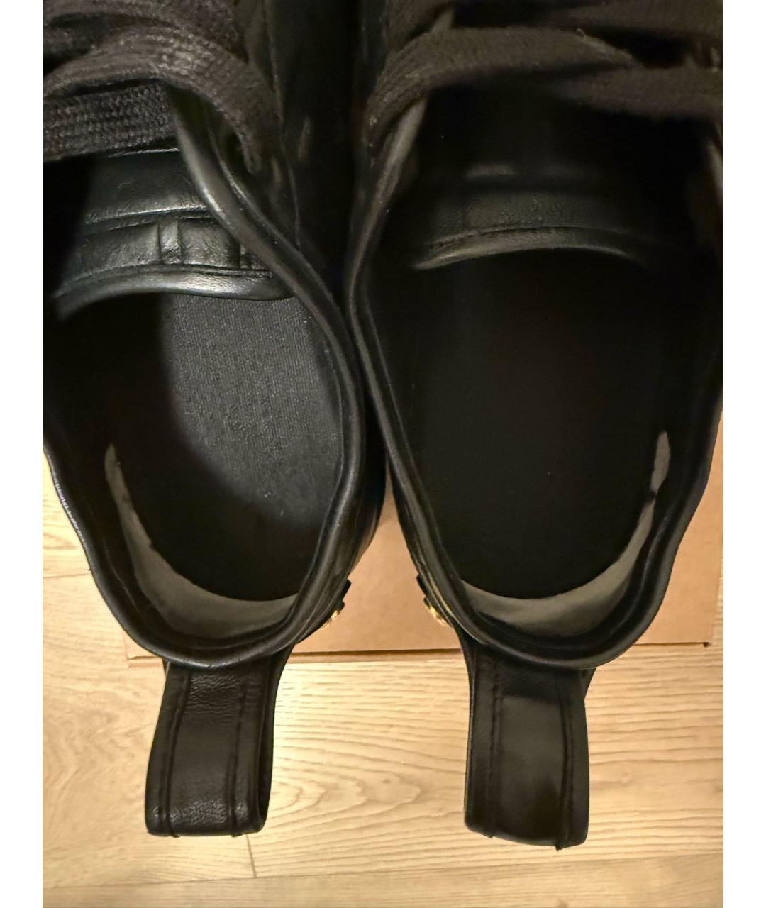 FENDI Черные кожаные кеды, фото 3