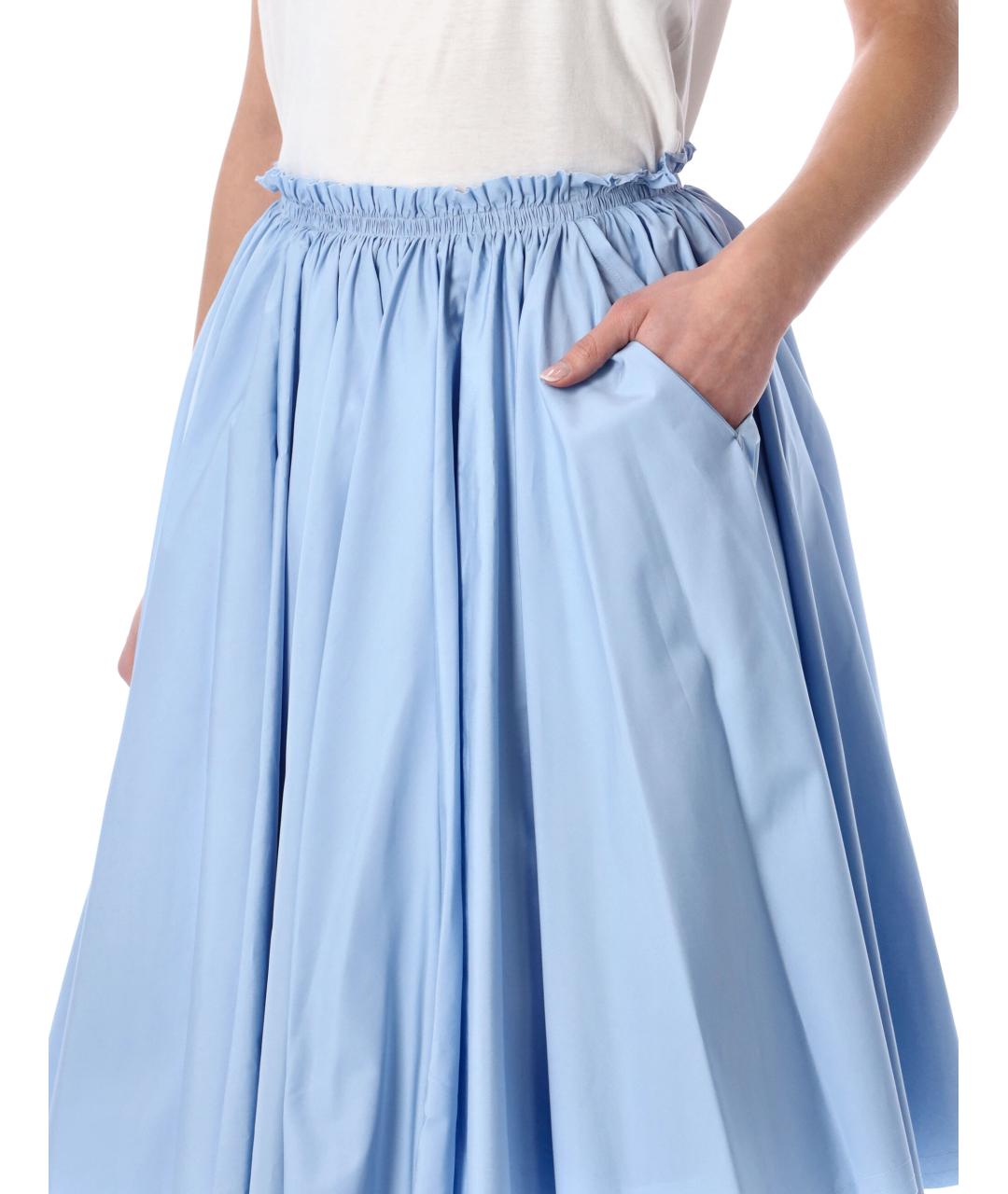 Ami Paris Голубая хлопковая юбка миди, фото 3