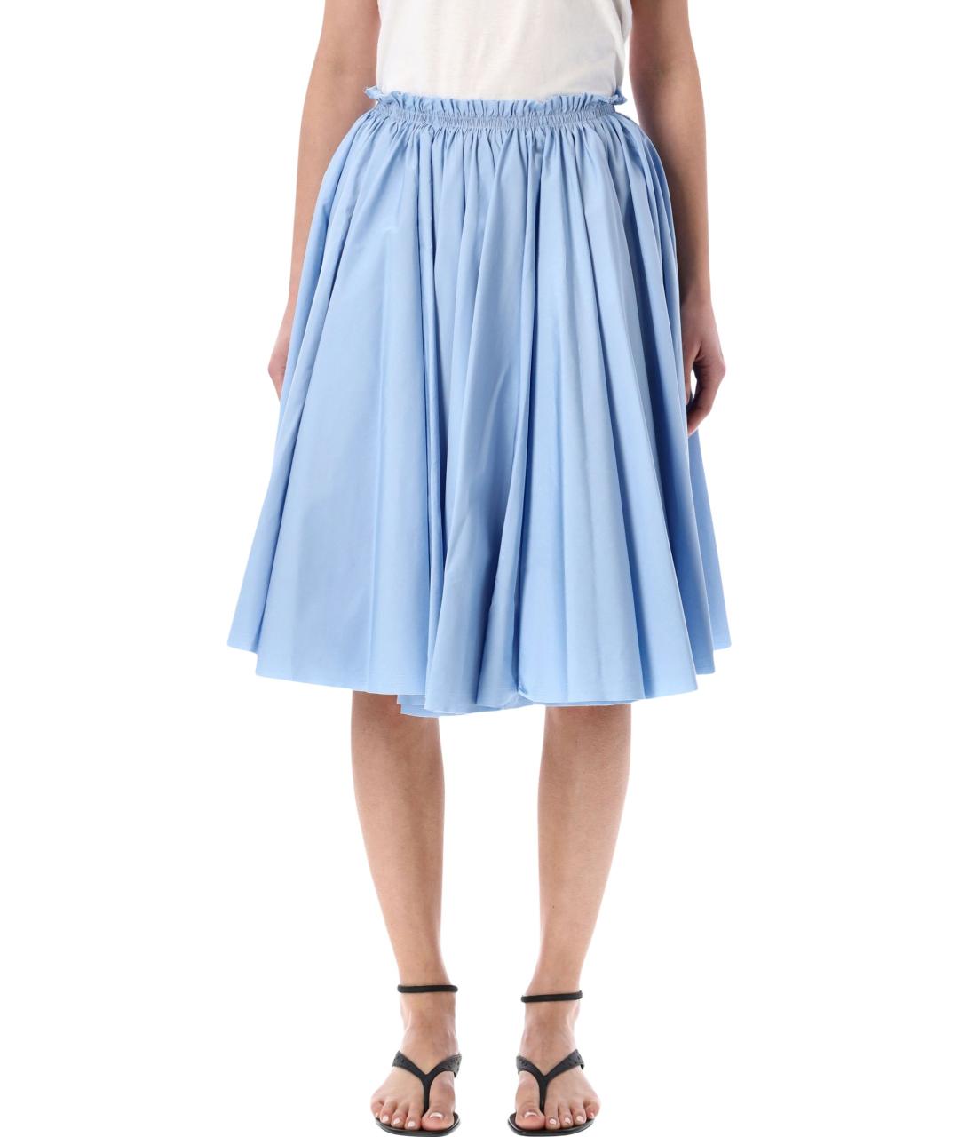 Ami Paris Голубая хлопковая юбка миди, фото 1