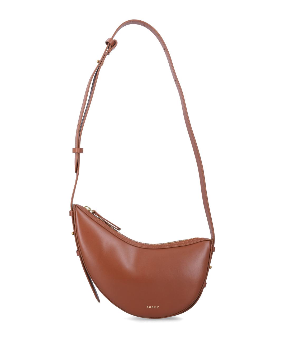 SOEUR Коричневая кожаная сумка через плечо, фото 1