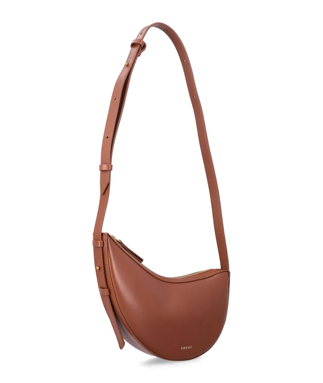 SOEUR Коричневая кожаная сумка через плечо, фото 2