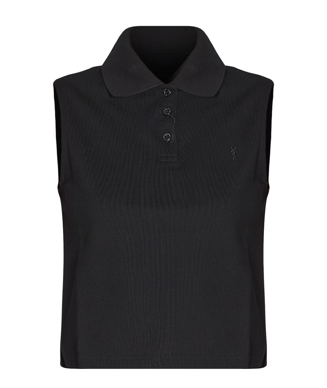 SAINT LAURENT Черная хлопковая футболка, фото 1