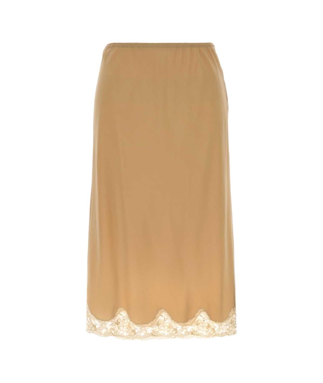 SAINT LAURENT Розовая шелковая юбка миди, фото 1