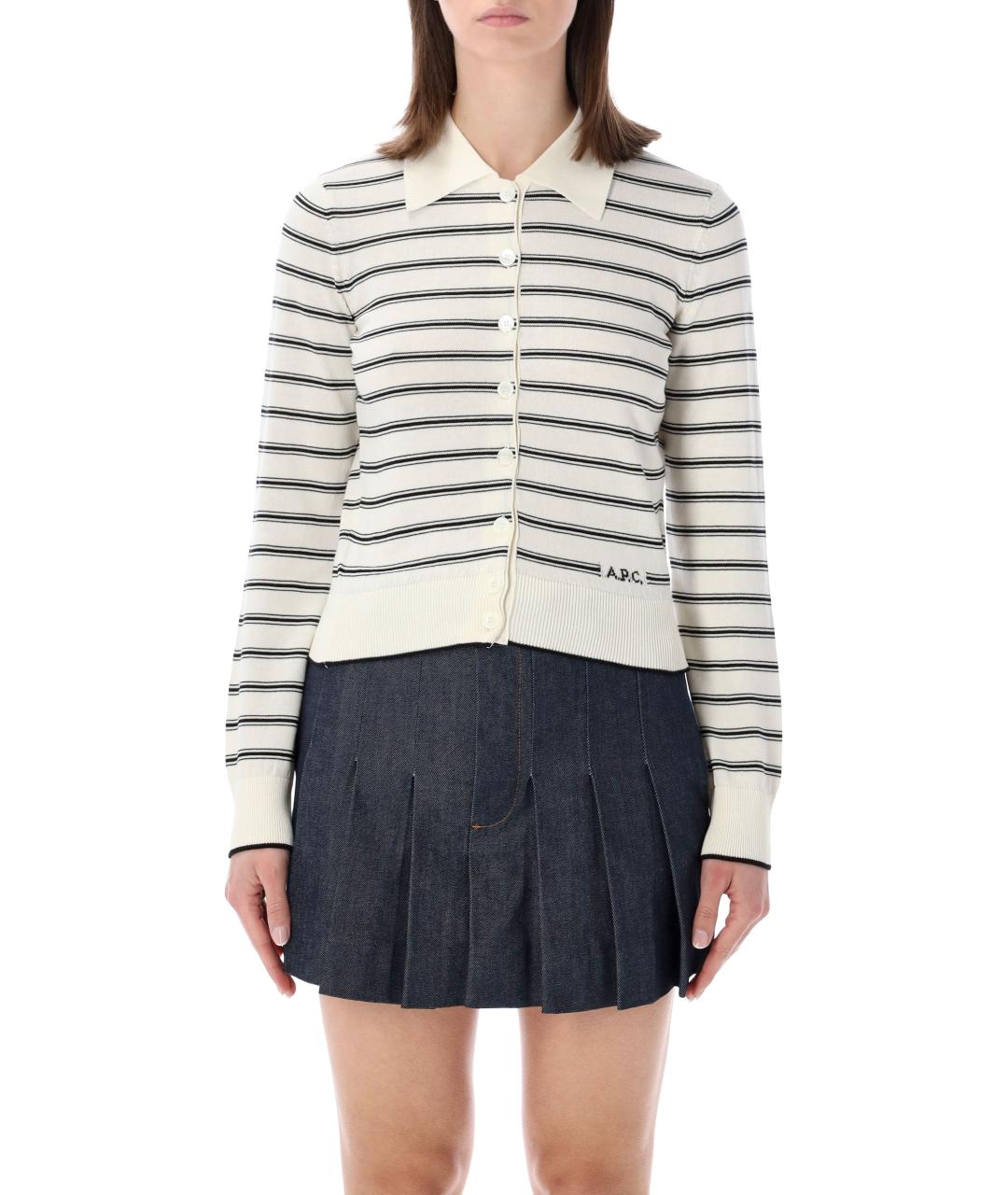 A.P.C. Белый хлопковый кардиган, фото 1