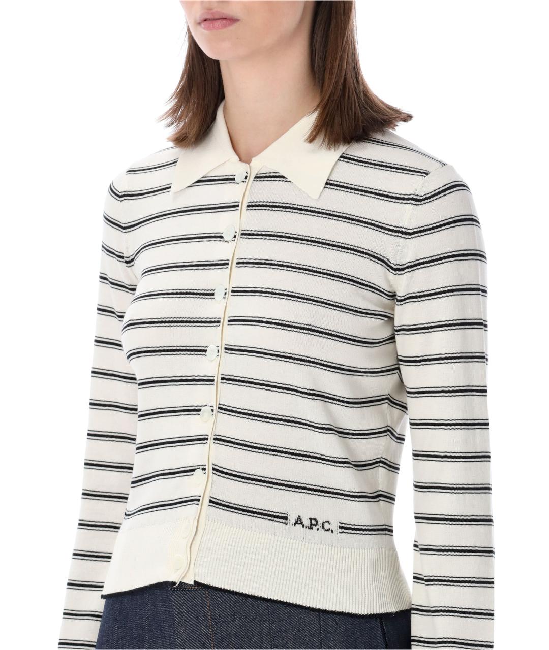 A.P.C. Белый хлопковый кардиган, фото 3