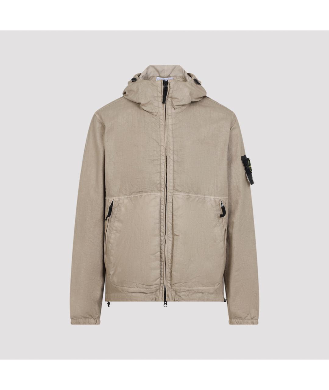 STONE ISLAND Бежевая полиамидовая куртка, фото 2