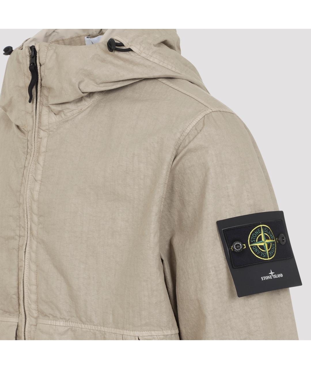 STONE ISLAND Бежевая полиамидовая куртка, фото 5
