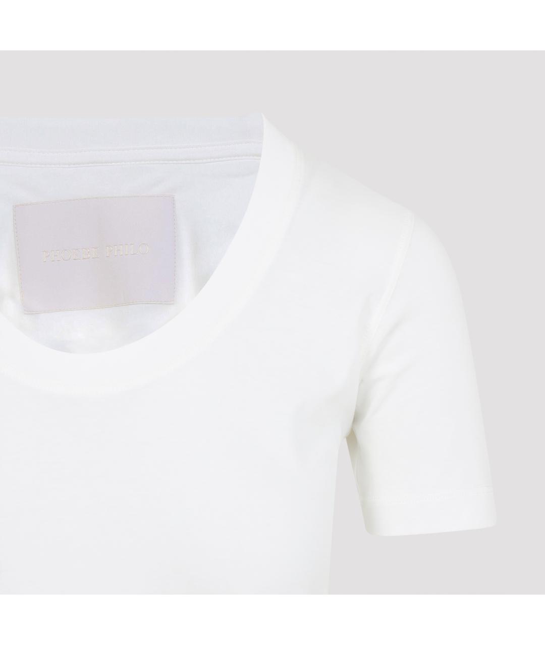 PHOEBE PHILO Белая хлопковая футболка, фото 4