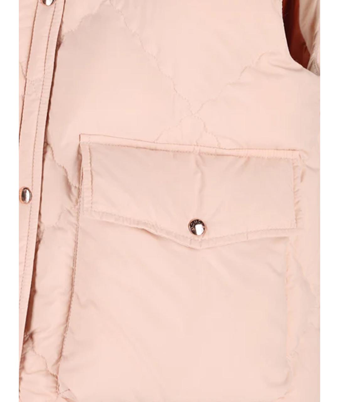 MONCLER Розовый полиамидовый жилет, фото 3