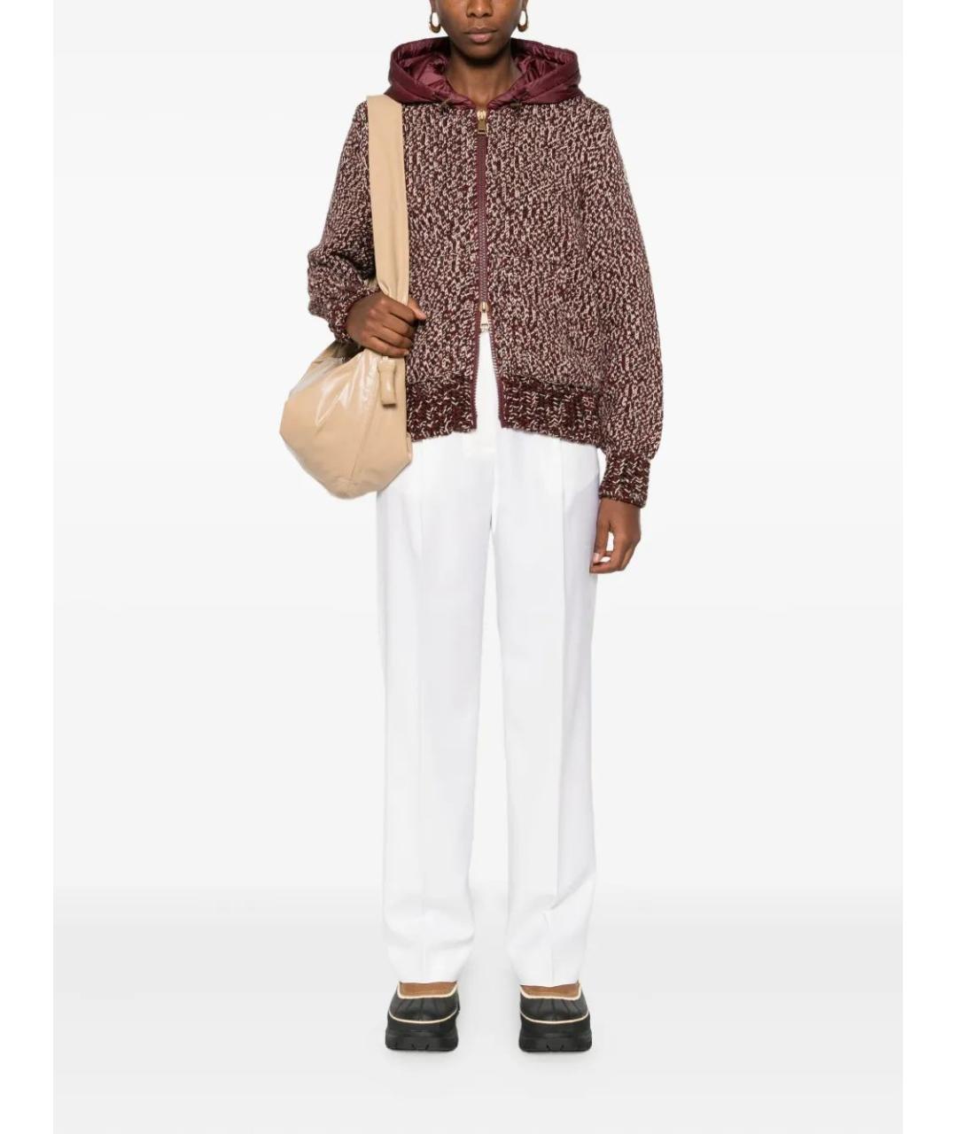 MONCLER Бежевые шерстяные прямые брюки, фото 2