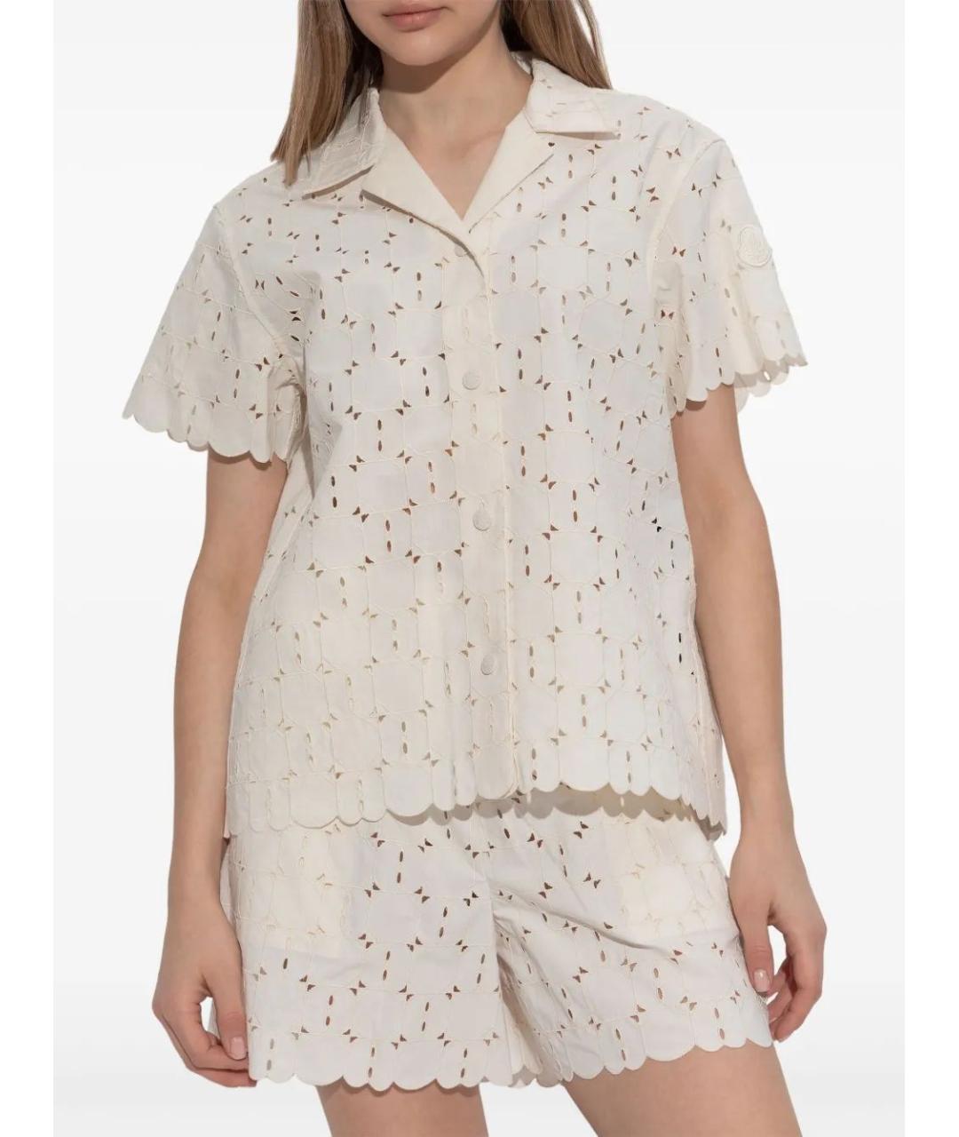 MONCLER Бежевая хлопковая рубашка, фото 3