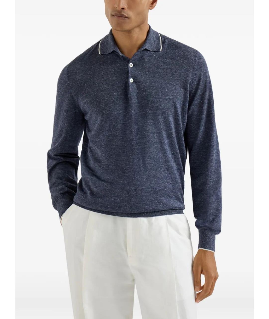 BRUNELLO CUCINELLI Синий кашемировый джемпер / свитер, фото 2