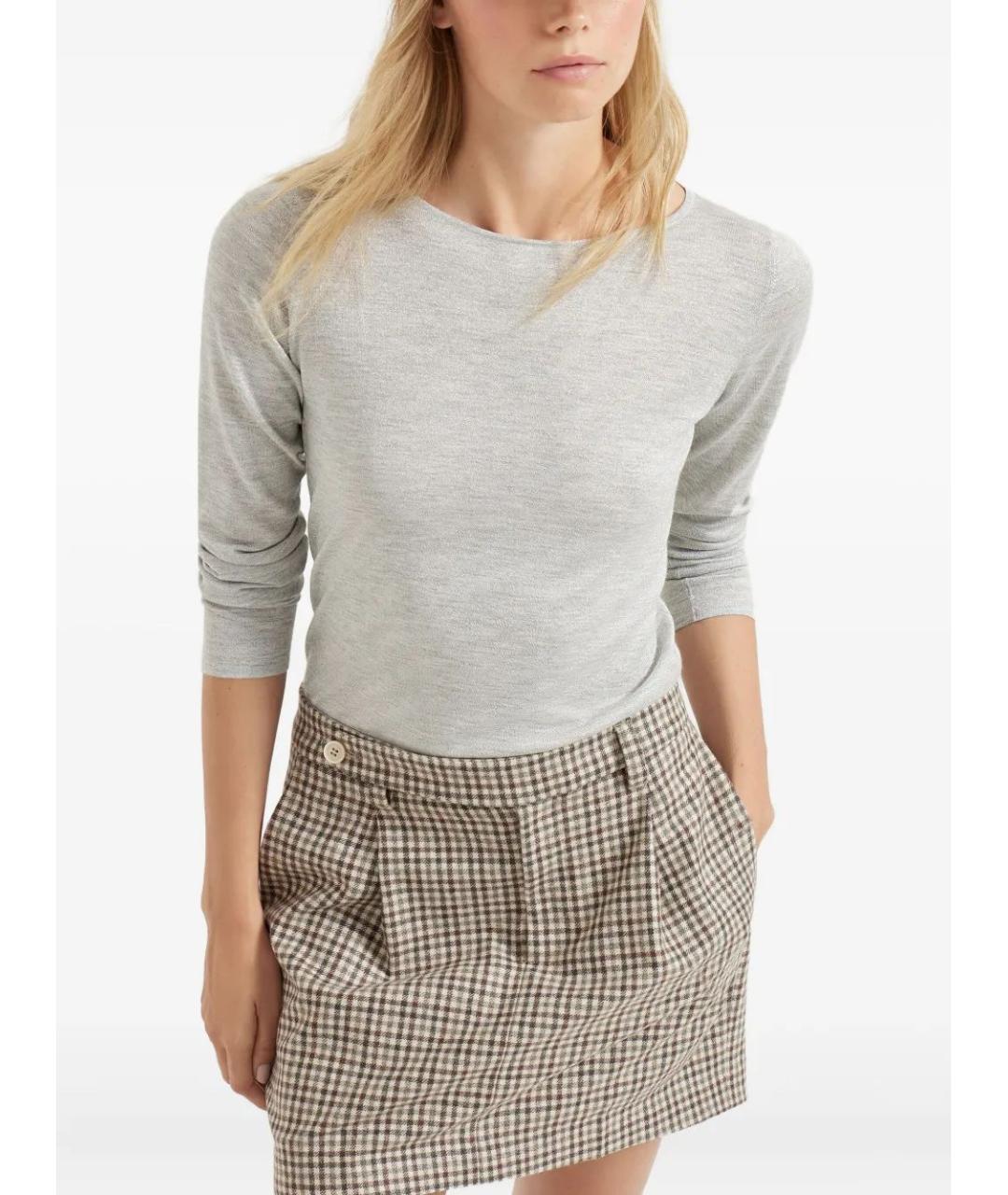 BRUNELLO CUCINELLI Серый джемпер / свитер, фото 3