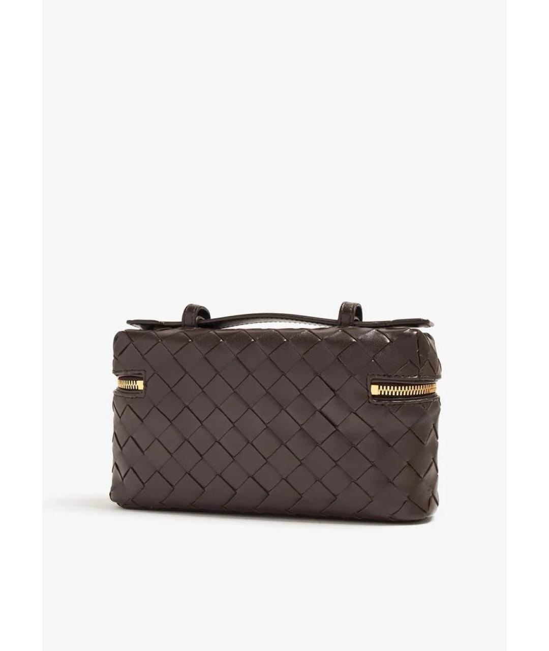 BOTTEGA VENETA Коричневая кожаная сумка через плечо, фото 4