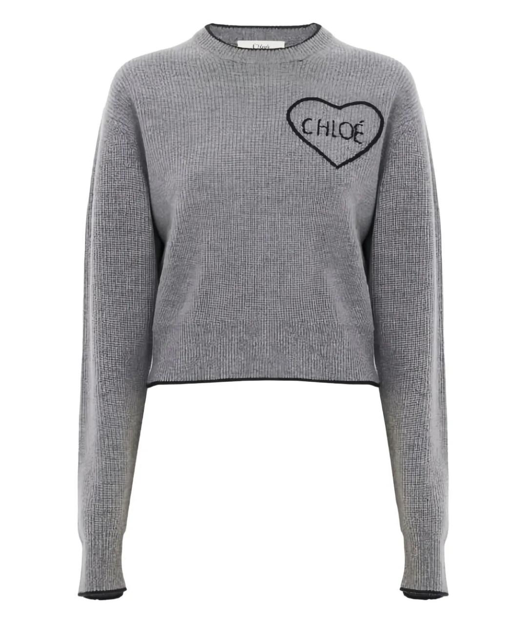 CHLOE Серый шерстяной джемпер / свитер, фото 1