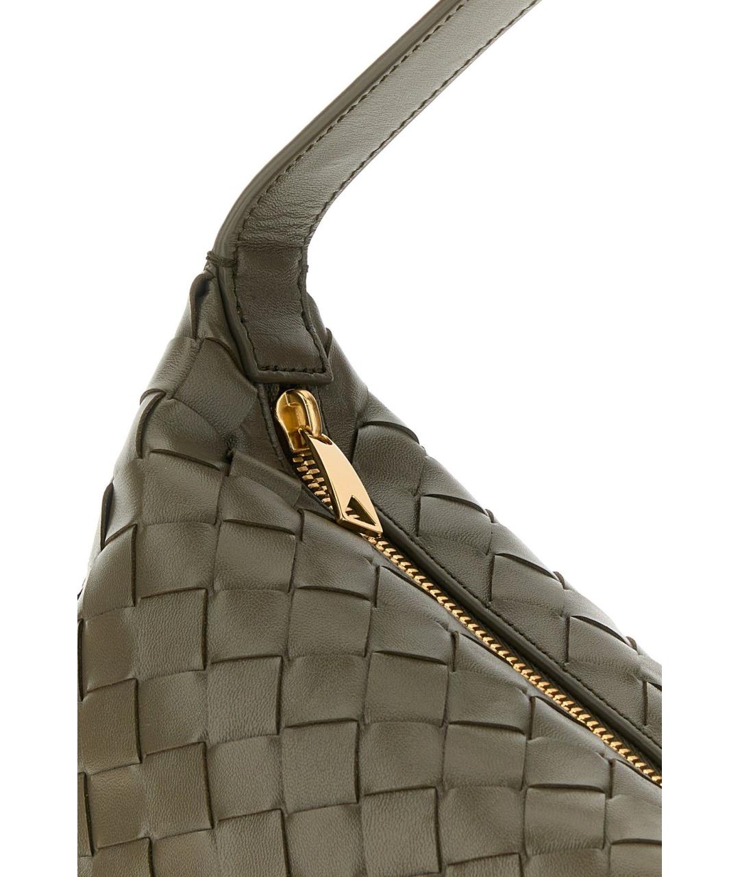 BOTTEGA VENETA Хаки кожаная сумка через плечо, фото 4
