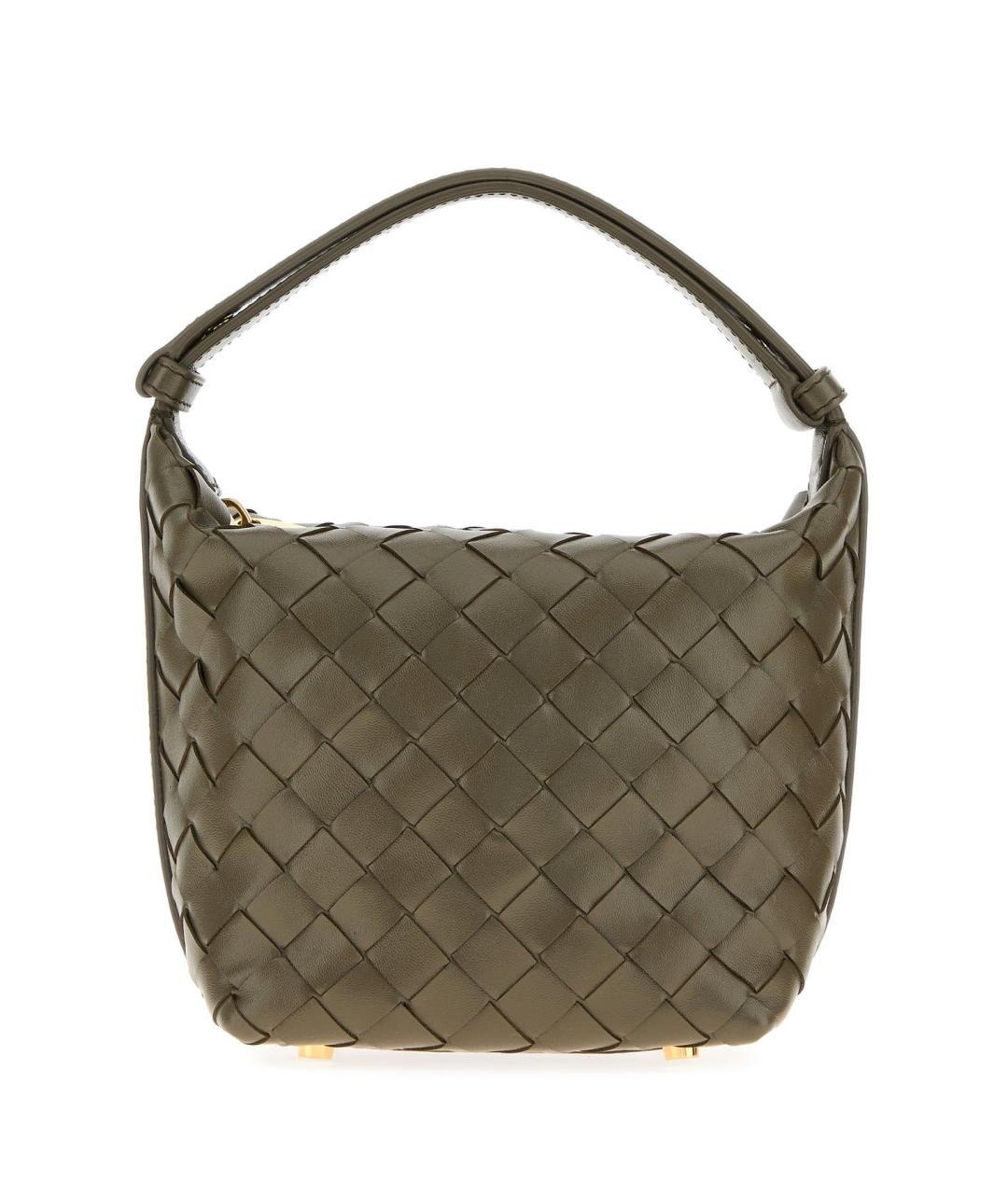 BOTTEGA VENETA Хаки кожаная сумка через плечо, фото 1