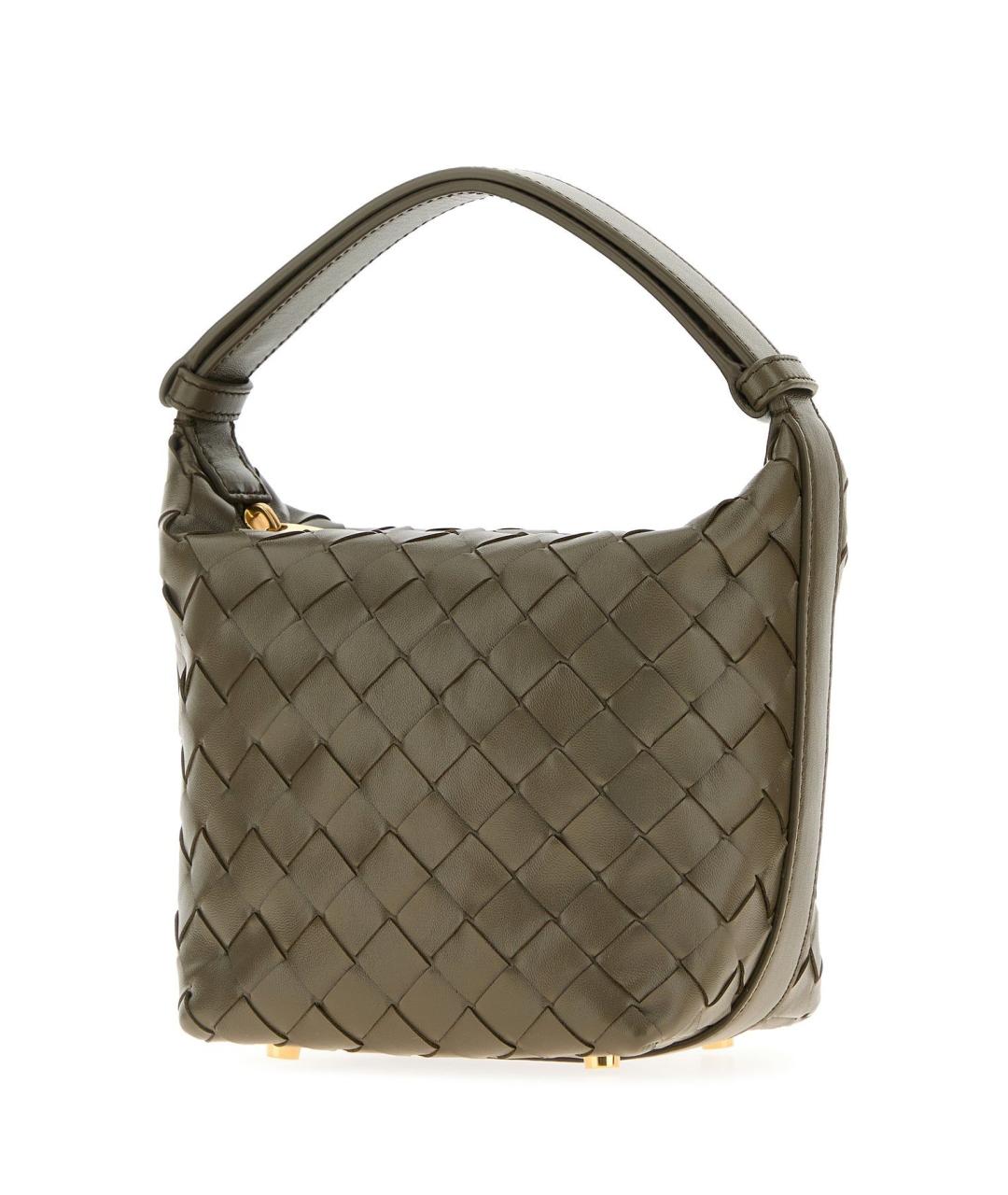 BOTTEGA VENETA Хаки кожаная сумка через плечо, фото 2