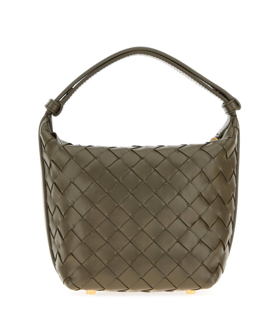 BOTTEGA VENETA Хаки кожаная сумка через плечо, фото 3