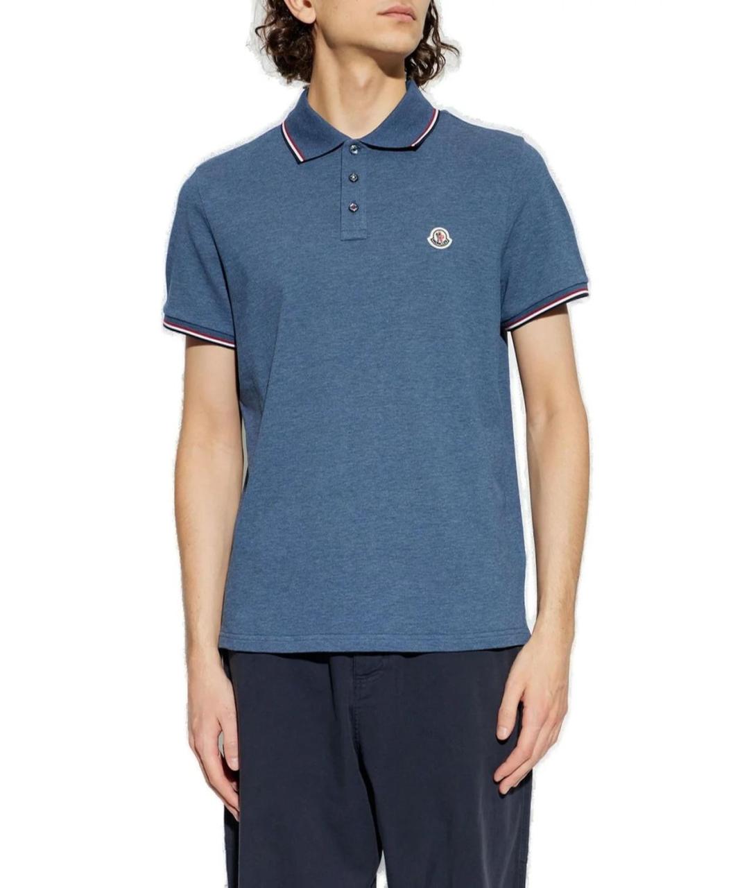 MONCLER Синяя хлопковая футболка, фото 3