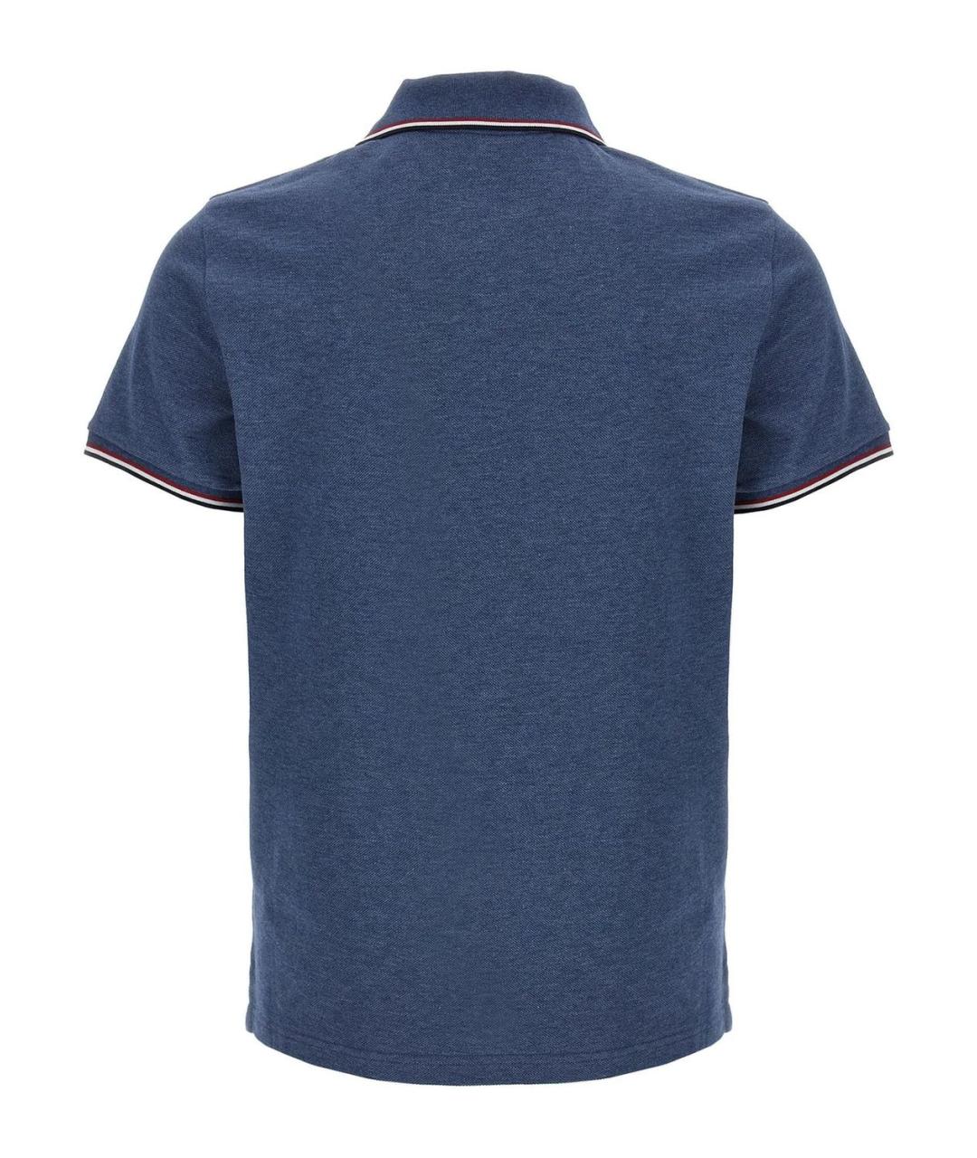 MONCLER Синяя хлопковая футболка, фото 2