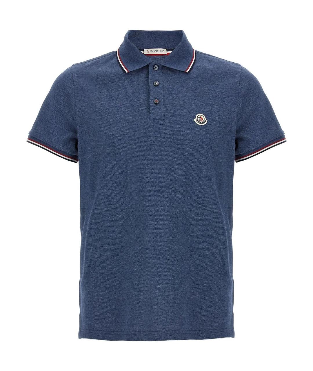 MONCLER Синяя хлопковая футболка, фото 1