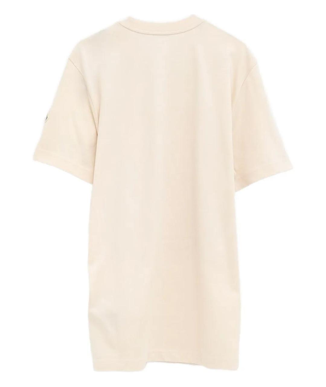 MONCLER Бежевая хлопковая футболка, фото 2