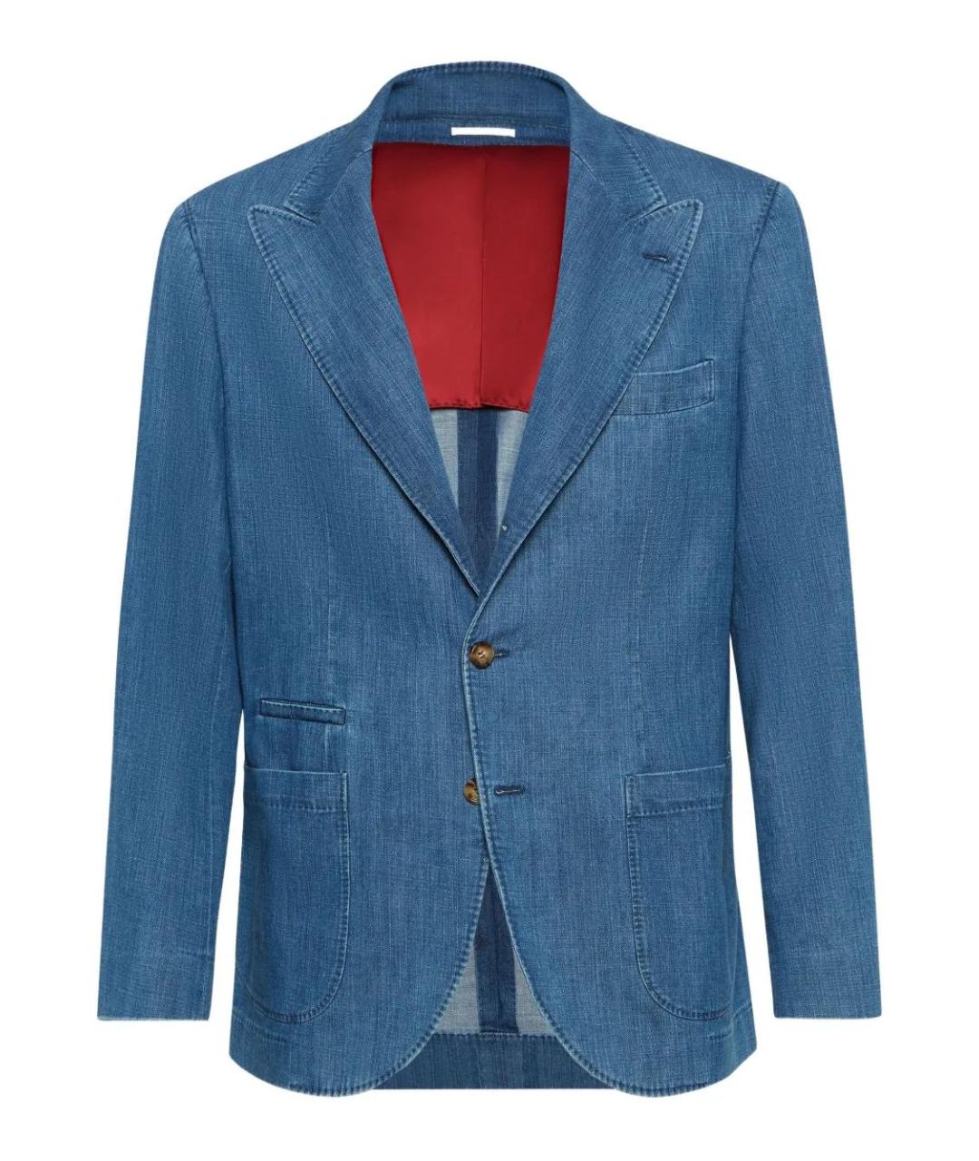 BRUNELLO CUCINELLI Синий хлопковый пиджак, фото 1