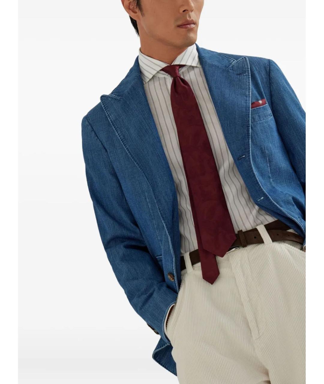 BRUNELLO CUCINELLI Синий хлопковый пиджак, фото 5