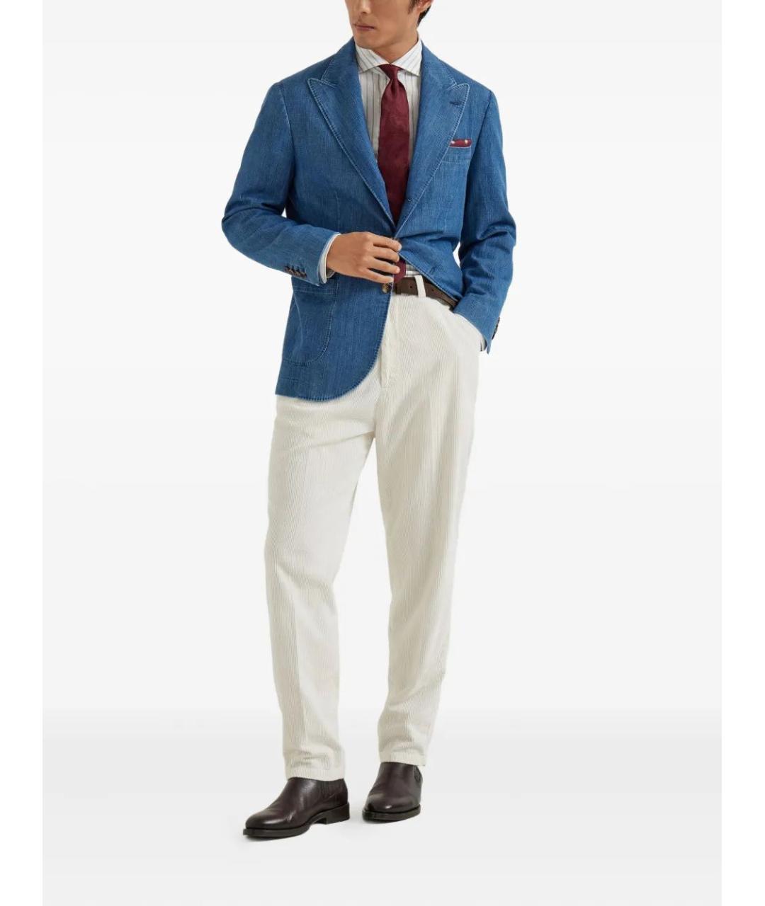 BRUNELLO CUCINELLI Синий хлопковый пиджак, фото 2