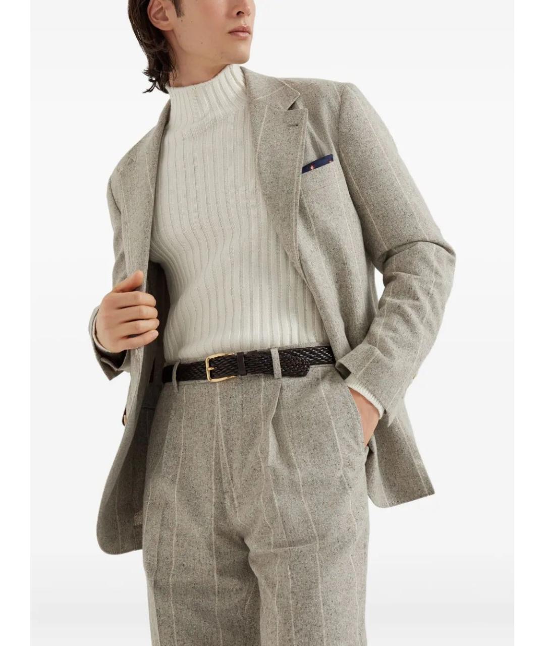 BRUNELLO CUCINELLI Бежевый шерстяной пиджак, фото 2