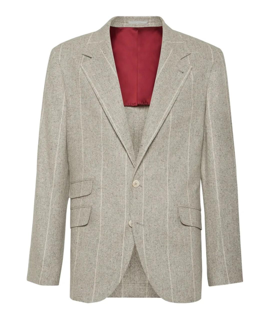 BRUNELLO CUCINELLI Бежевый шерстяной пиджак, фото 1