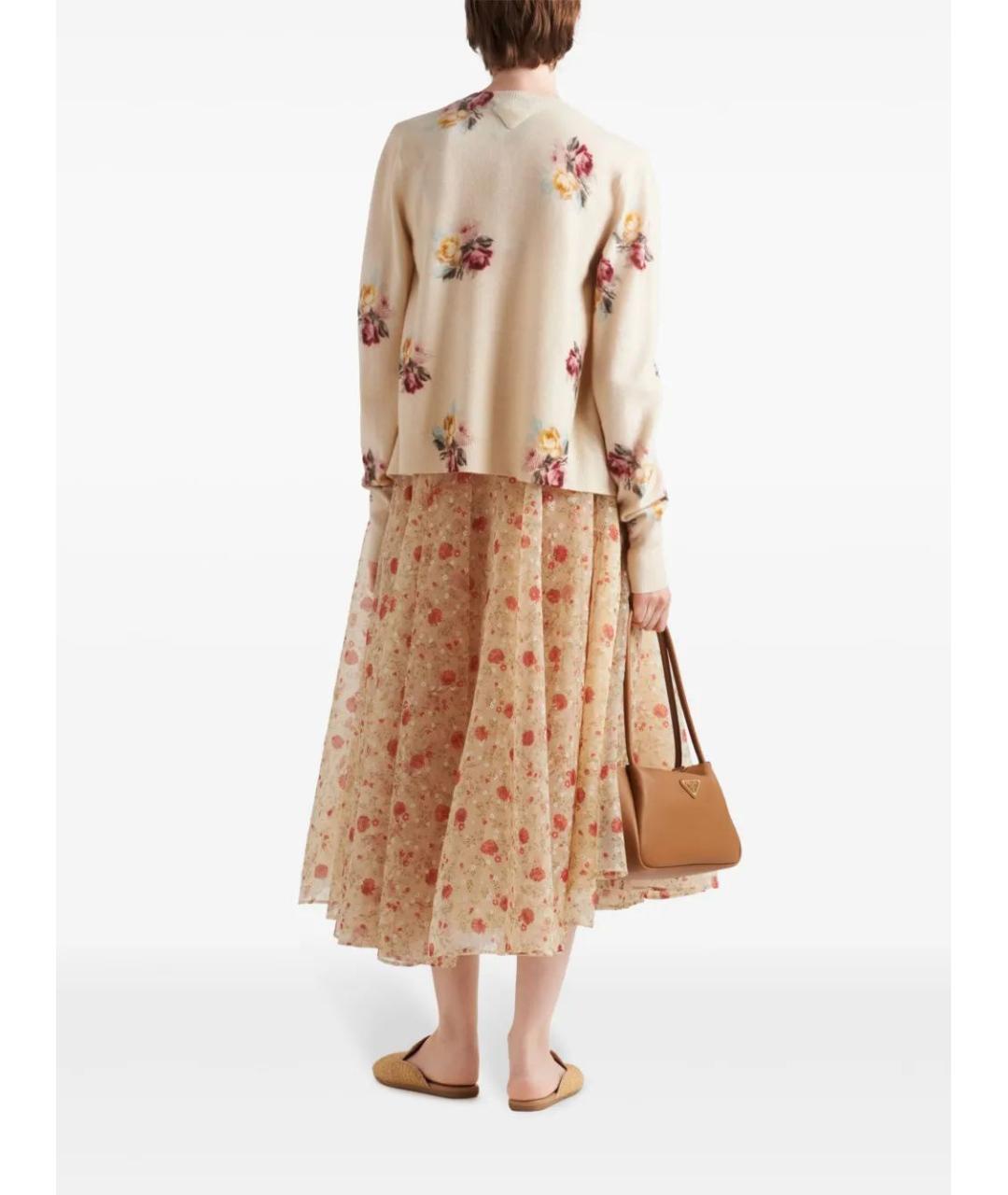 PRADA Мульти полиэстеровая юбка миди, фото 3