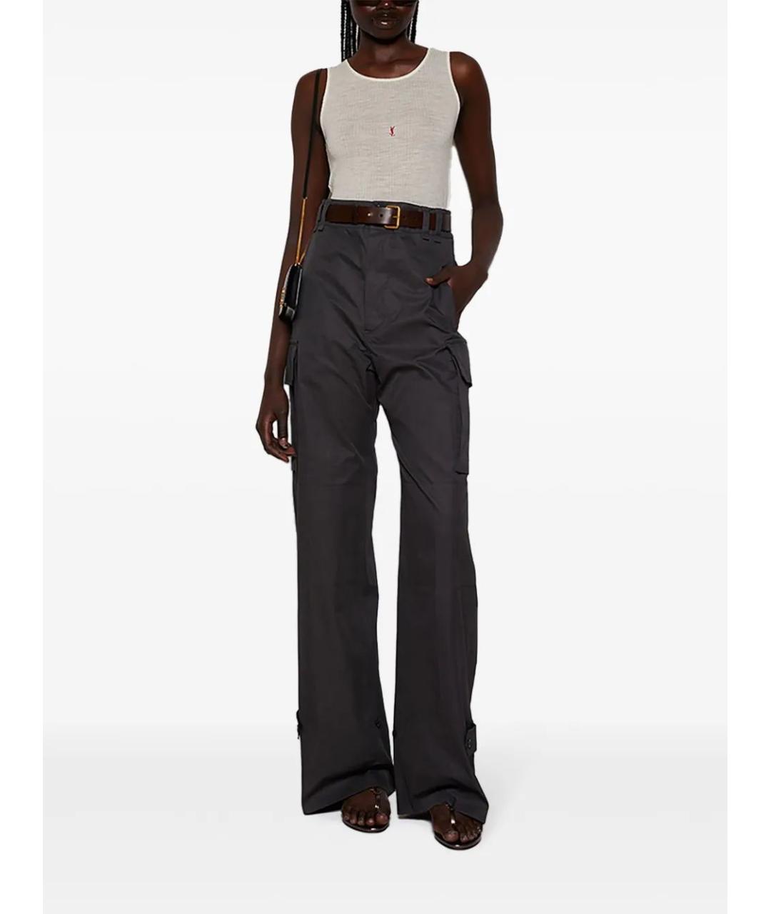 SAINT LAURENT Хлопковые прямые брюки, фото 2